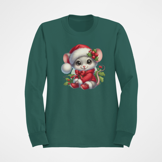 Christmas Mouse-Crewneck or Hooded Sweatshirt