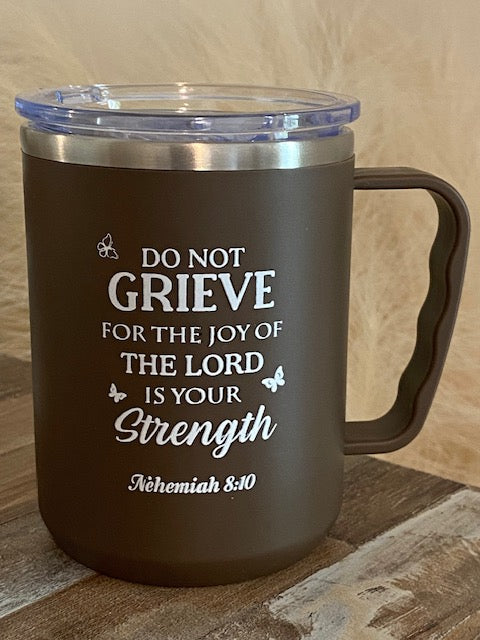 Stainless-steel Coffee Mug with Handle 16 oz.