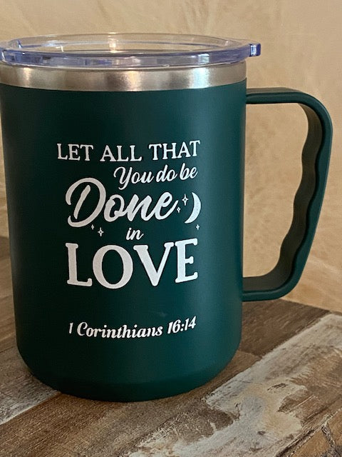 Stainless-steel Coffee Mug with Handle 16 oz.