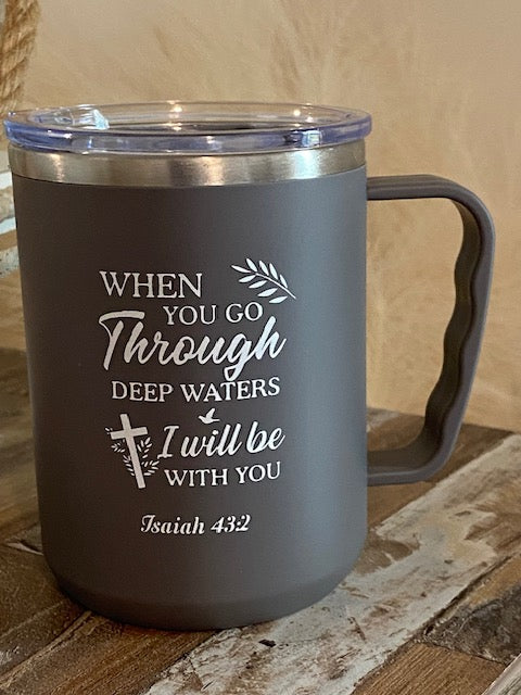 Stainless-steel Coffee Mug with Handle 16 oz.