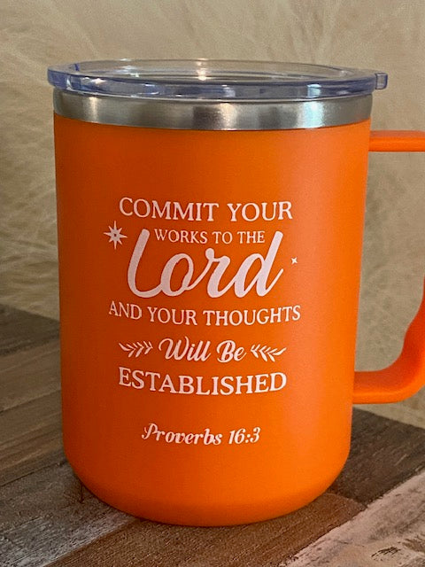 Stainless-steel Coffee Mug with Handle 16 oz.