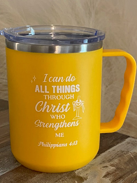 Stainless-steel Coffee Mug with Handle 16 oz.