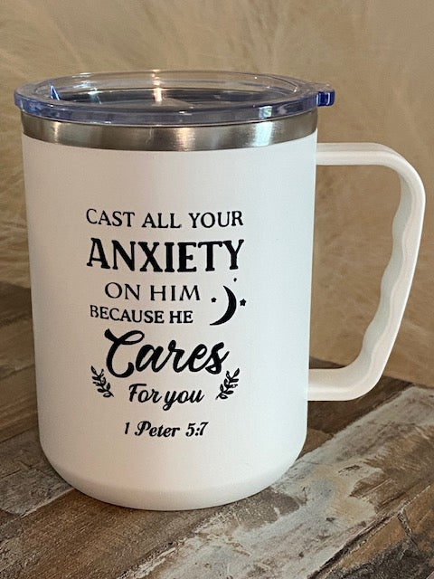 Stainless-steel Coffee Mug with Handle 16 oz.