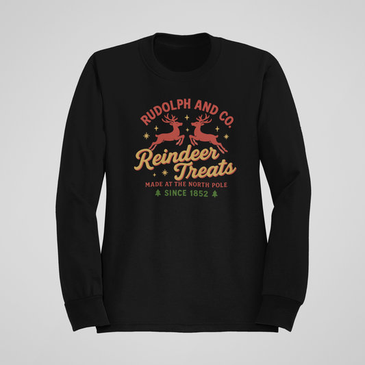 Retro Reindeer Treats-Crewneck or Hooded Sweatshirt