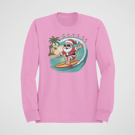 Surfin' Santa-Crewneck or Hooded Sweatshirt