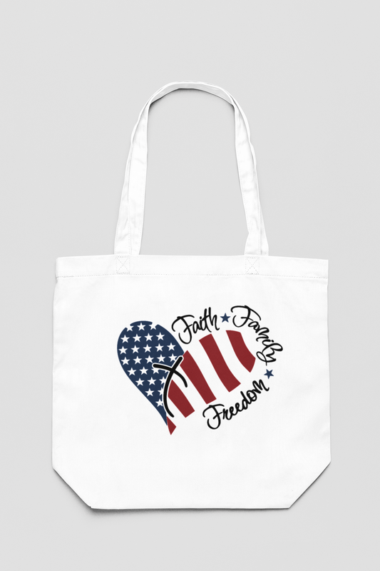 Faith Family Freedom Tote Bag