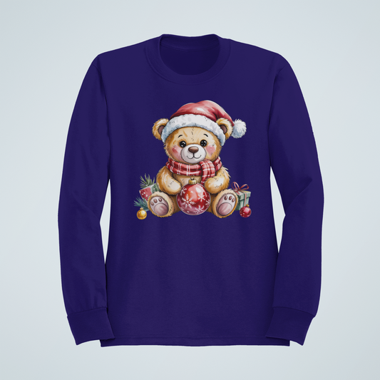 Christmas Teddy Bear-Crewneck or Hooded Sweatshirt