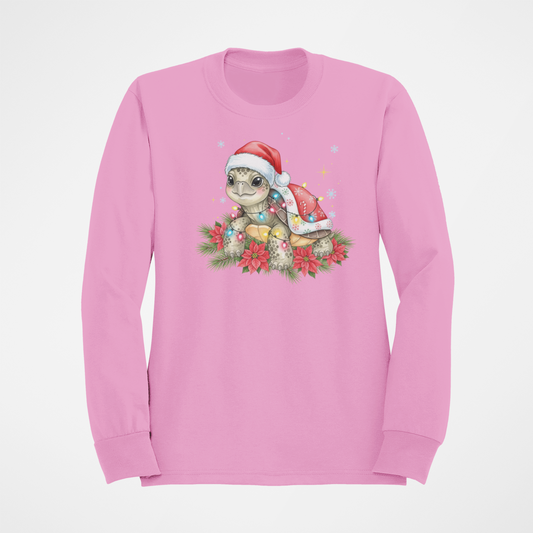 Christmas Sea Turtle-Crewneck or Hooded Sweartshirt