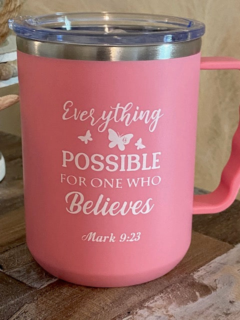 Stainless-steel Coffee Mug with Handle 16 oz.