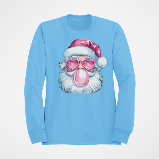 Bubble Gum Santa-Crewneck or Hooded Sweatshirt