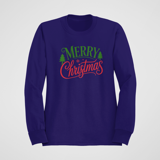 Script Merry Christmas-Crewneck or Hooded Sweatshirt