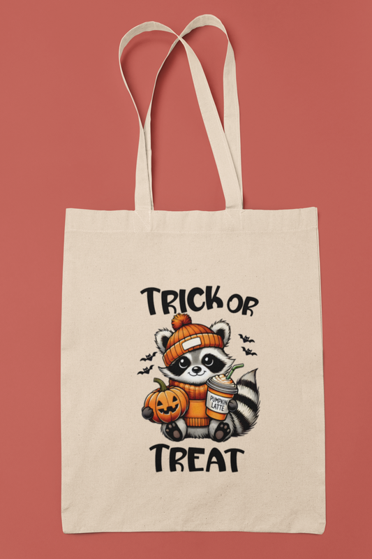 Trick or Treat Bag-Latte Raccoon